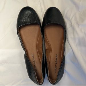 LUCKY BRAND - Black Leather Ballet Flats - size 8.5 - BRAND NEW / NEVER WORN